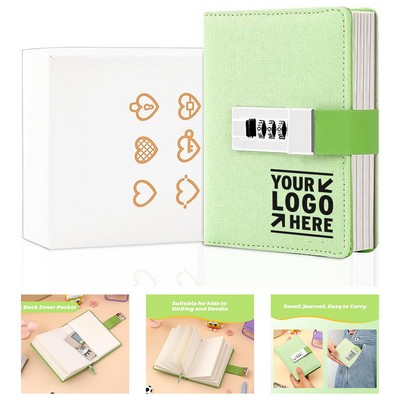 91 Sheets 4 x 5.8" A7 Lock Journal Travel Diary