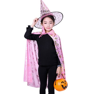 30" Halloween Children Cloak Set w/ Wizard Hat