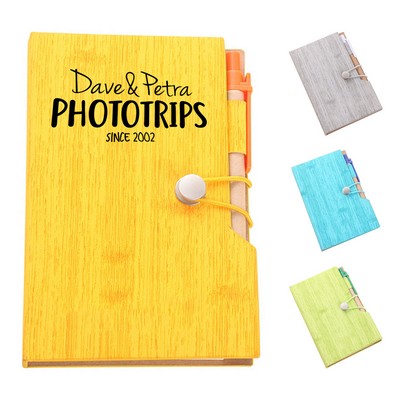 Woodgrain Notebook with Sticky Notes