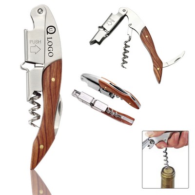 Waiter's Corkscrew Wine Opener w/ Wooden Handle