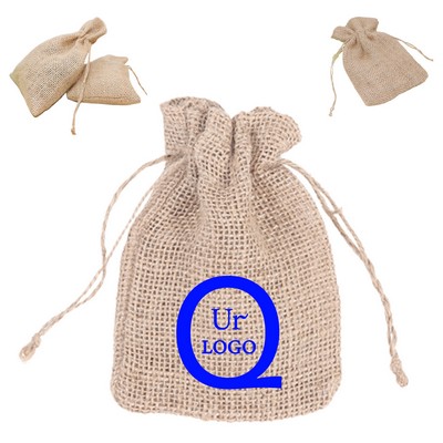 3.94 X 5.91" Jute Burlap Drawstring Pouch