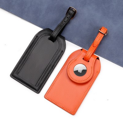 LUGGAGE TAG w/ Airtag Holder-GENUINE LEATHER