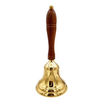 10" Brass School Bell with Wooden Handle-II