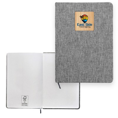Heathered Recycled Notebook with Bamboo Accent
