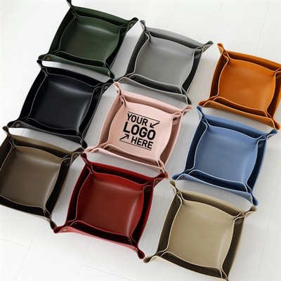 Square PU Foldable Storage Box for Organizing and Saving Space