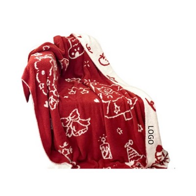 Double-Sided Living Room Sofa Knit Blanket