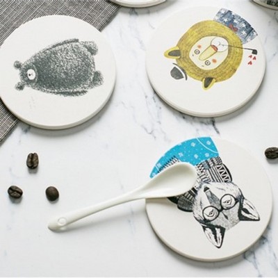 4" Round Recycle Absorbent Paper Coaster