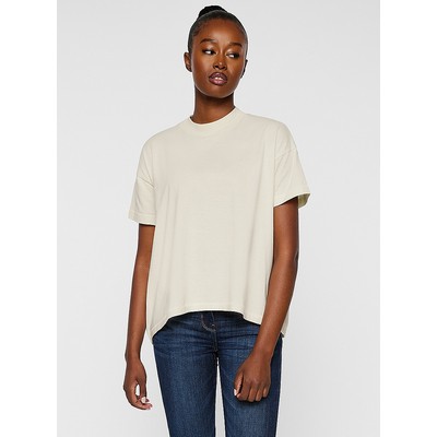 Live & Tell Ladies' Relaxed Hi-Lo Crew Neck Short Sleeve Fine Jersey T-Shirt