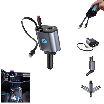 4" 1 Retractable Fast Car Phone Charging Adapter