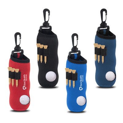 Golf Ball & Tee Holder Carry Pouch W/Clip