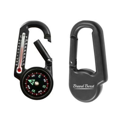 Ball Compass And Thermometer Carabiner