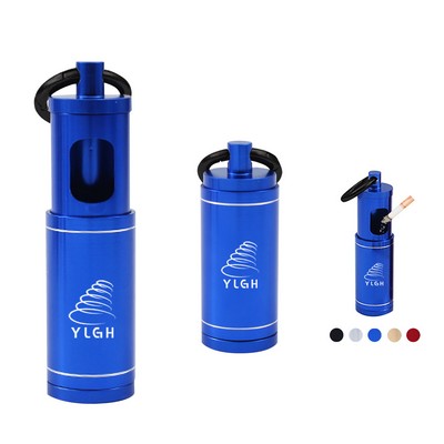 Cylinder Portable Ashtray With Crabiner Ring