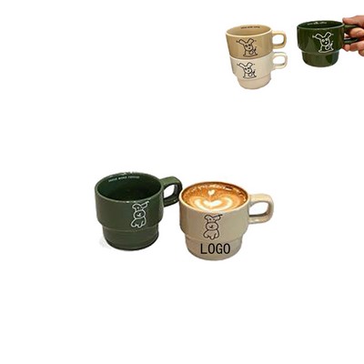 The Small Dog Stacking Cup Ceramic Drinking Mug
