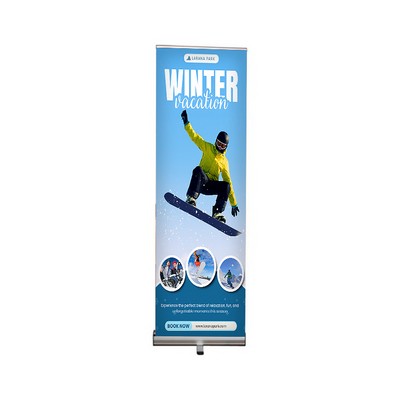 24"W x 80"H Monza Retractable Banner Stand Kit, Premium Film