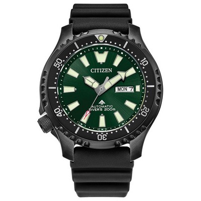Citizen Watch Men's Promaster Dive Automatic Watch Polyurethane Strap Green Dial