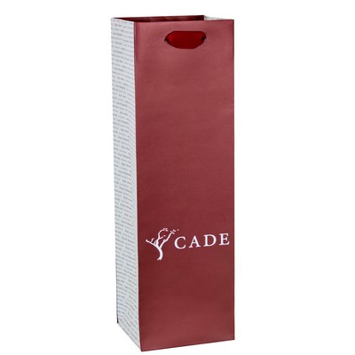 Custom 190g C1S 1-Bottle Wine Tote (4.5"x14"x4")