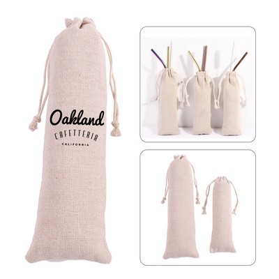 Straw Drawstring Bag