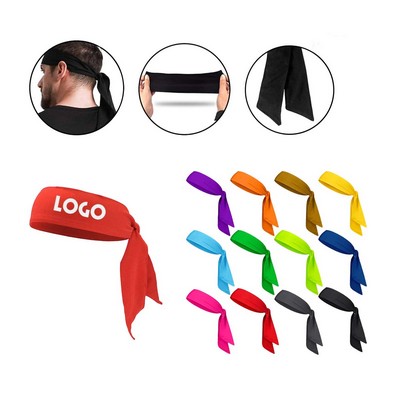 Sports Headband W/ Custom Imprint Tie Back Headwear