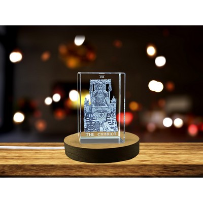 Chariot Tarot Symbol Engraved Crystal Trophy Award