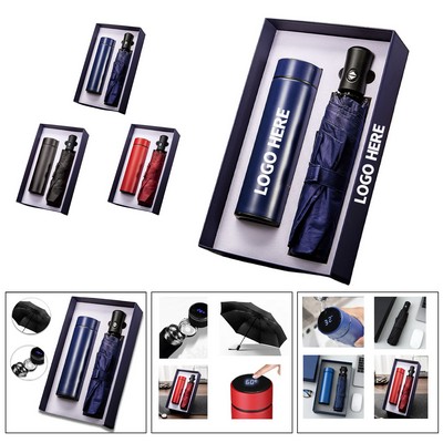 2-in-1 Premium Umbrella & Thermos Set.