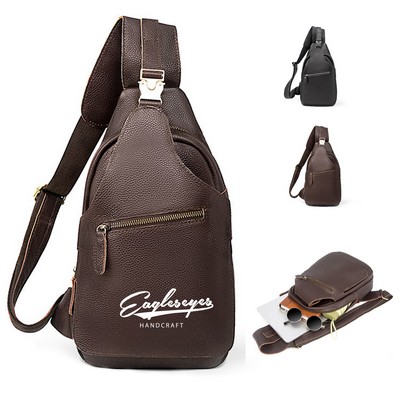 Pu Leather Chest Bag with Earphone Hole