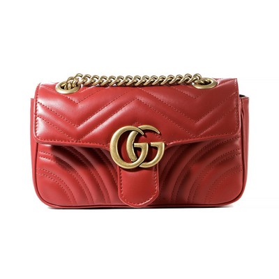 Gucci Gg Marmont Matelassé Red Mini Bag