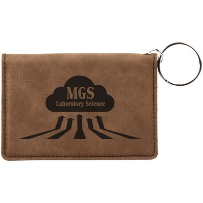 Leatherette Keychain ID Holder