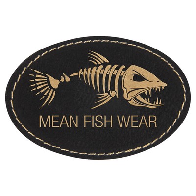 Oval Leatherette Patch with Adhesive