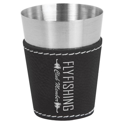 2 oz. Leatherette & Stainless Steel Shot Glass