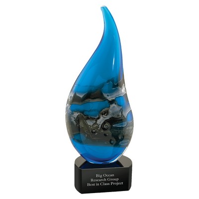 Curved Raindrop Art Glass