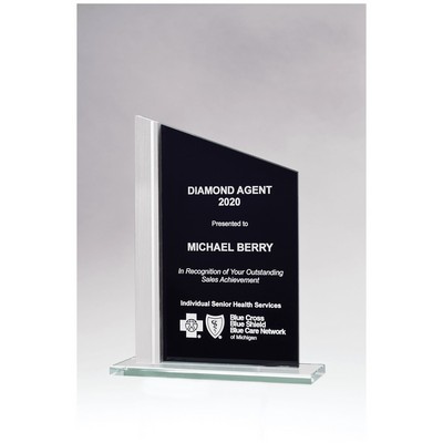 Glass with Brushed Aluminum Post