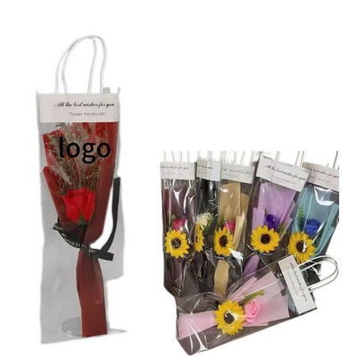 Transparent OPP Plastic Flower Tote Bag