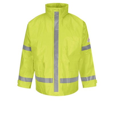 Bulwark Hi-Visibility and Raingear - Men's Flame-Resistant Rainwear Jacket W/ Hood
