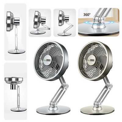 360-Degree Adjustable Folding USB Charging Metal Desktop Fan