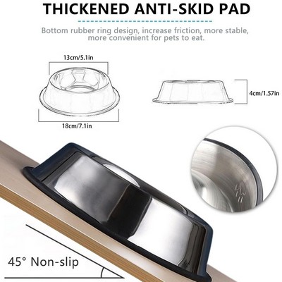 Dog Footprints Stainless Steel Pet Bowl