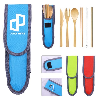 Portable 6-Piece Bamboo Utensil Set