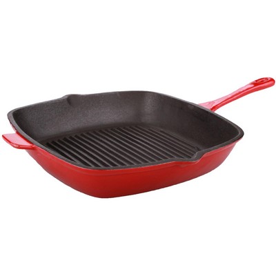 BergHoff Neo 11" Cast Iron Square Grill Pan, Red