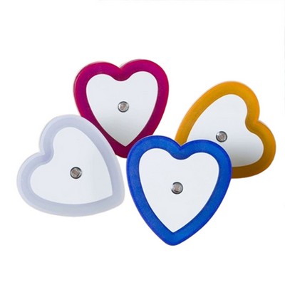 Heart Shaped LED Night Light Lamp with Smart Sensor Dusk to Dawn Sensor, Daylight White