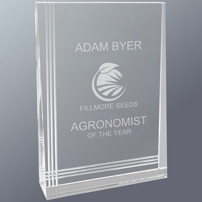 Self-Standing Crystal Wedge Award, Large (5-1/2"x8"H)