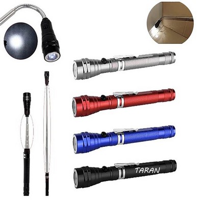 Portable LED Telescopic Extensible Flashlights With Magnetic Head & Tail