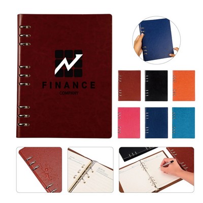 Debossed PU Leather A5 Spiral Notebook