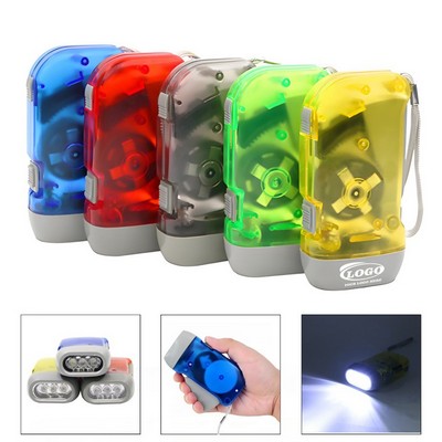 3 LED Hand Crank Emergency Flashlight