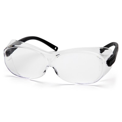 OTS XL Safety Glasses, Black Frame with Clear Lens