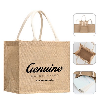 Eco-Friendly Zip Jute Tote Bag