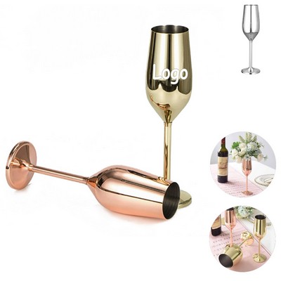 6 Oz. Stainless Steel Champagne Flutes
