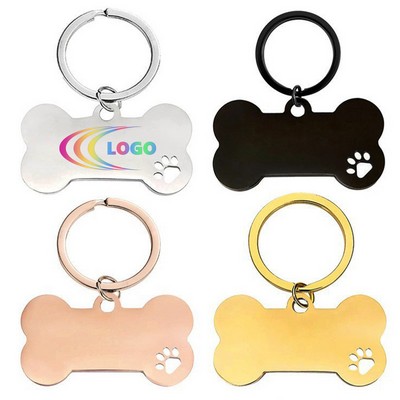 Pet Pendant Bone Dog Tag Keychain