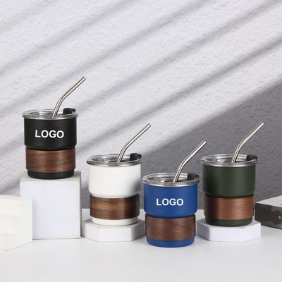 10 oz Stainless Steel Coffee Mug With Wood Hand Protector