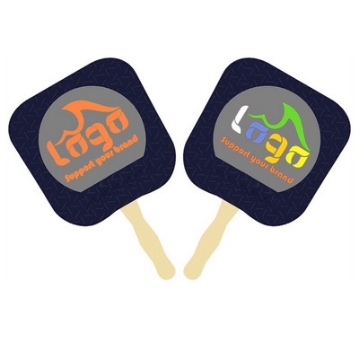 Square Wood Hand Fan (2 Sides)