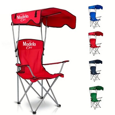 Foldable Camp Chair with Shade Canopy