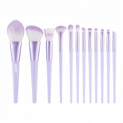 Set Of 12 Cosmetic Brushes With Full Bristle